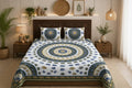 Mehandi Green Elephant Print Double Bedsheet | 100% Pure Cotton | With 2 Pillow Covers