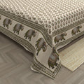Creamy Caramel Motif Double Bedsheet | 100% Pure Cotton | 180 TC | With 2 Pillow Covers