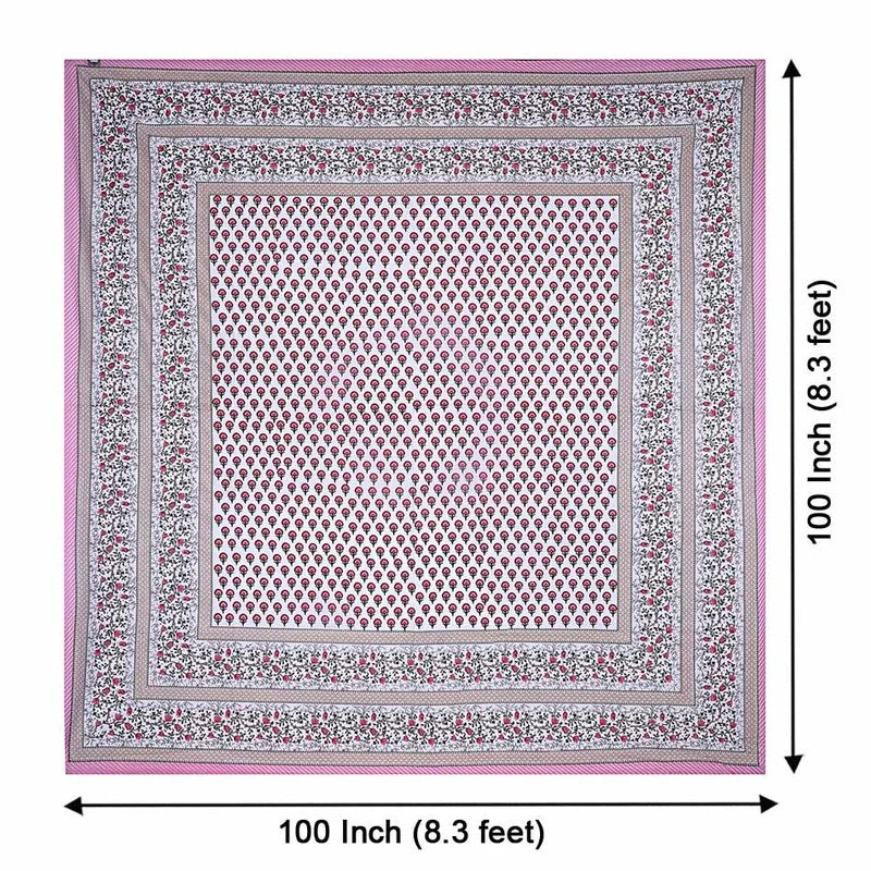MVB Multi Pink Floral Double Bedsheet Set | 100% Pure Cotton | 153 GSM | 3 Pcs Set