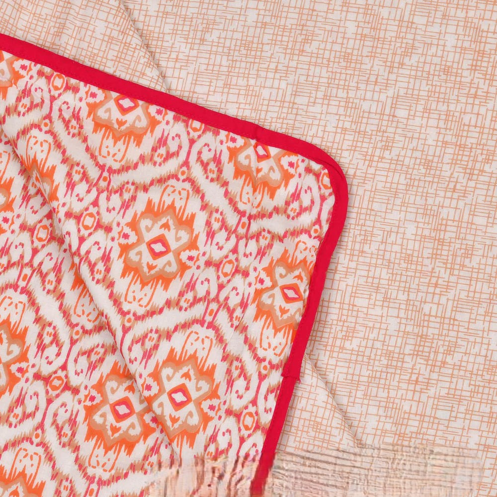 The Illusion Pinkish Double Bed Dohar Blanket