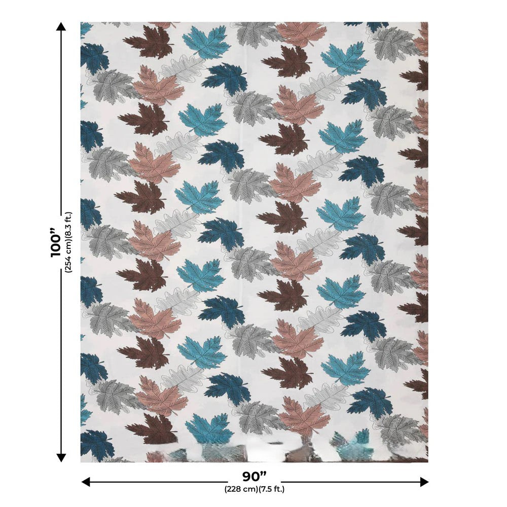 Maple Leaf MultiColor Double Bed Dohar Blanket | 100% MulMul Cotton | Reversible | 240x216 cm