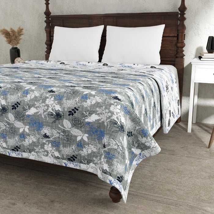 Finest Picks Blue Cotton Reversible Double Bed Dohar | 100% Pure MulMul Cotton | 150 GSM | 228x254 cm
