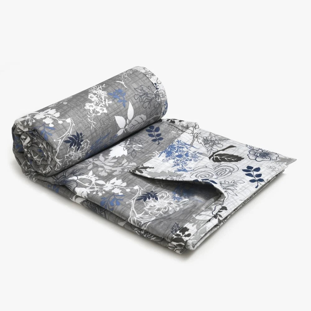 Finest Picks Blue Cotton Reversible Double Bed Dohar | 100% Pure MulMul Cotton | 150 GSM | 228x254 cm