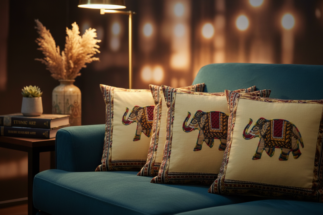 Elephant Cushion - Dark Sofa Moody