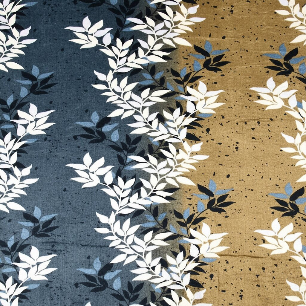 MVB Midnight Gold Vine | Super Soft Velvet Double Bedsheet with 2 Pillow Covers