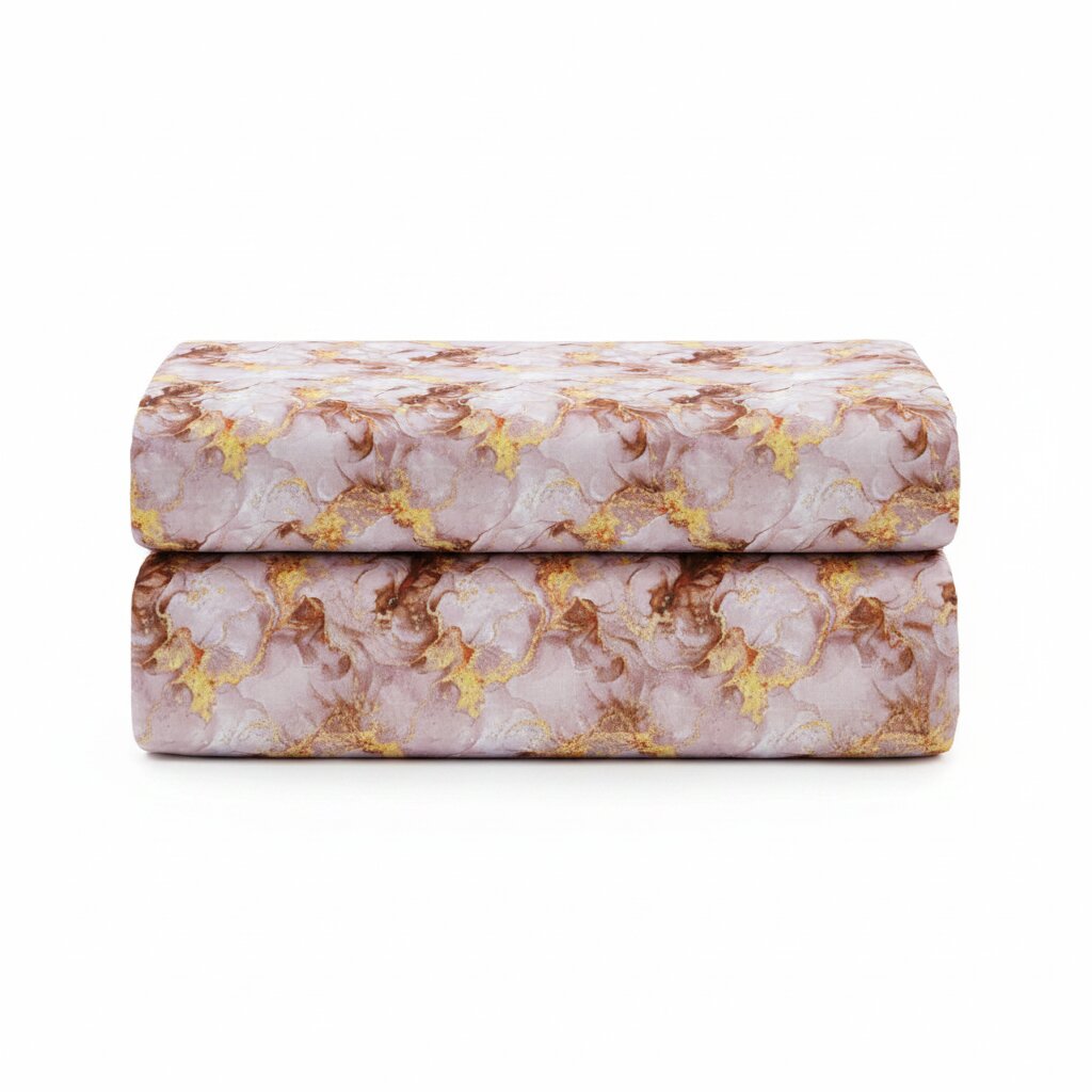 Bronze Metallic Wave Double Bedsheet | 160 TC Poly Cotton | 2 Pillow Covers