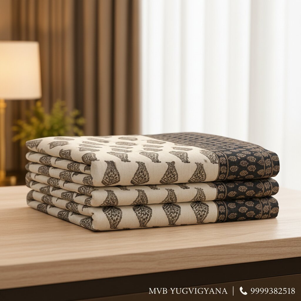 Black Gold Leafy Delights – Mercerised Cotton Double Bedsheet Set