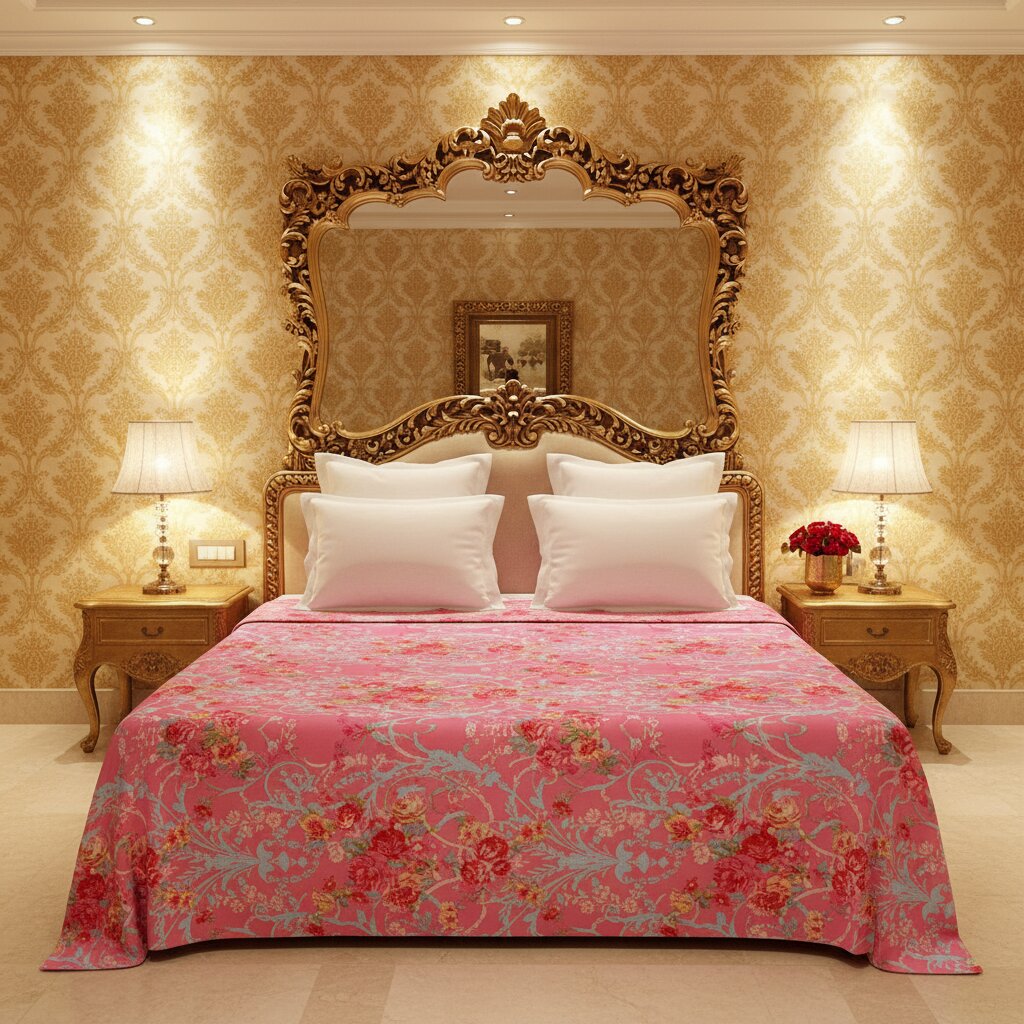 Rose Garden Bliss Double Bedsheet | 160 TC Poly Cotton | 2 Pillow Covers