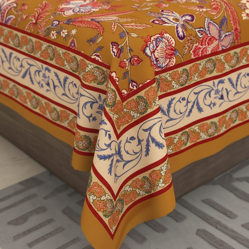 Golden Mustard Bedsheet Border