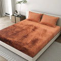 MVB Premium Velvet Comfort Double Bedsheet – Rust Copper Brown | MVBBSW003