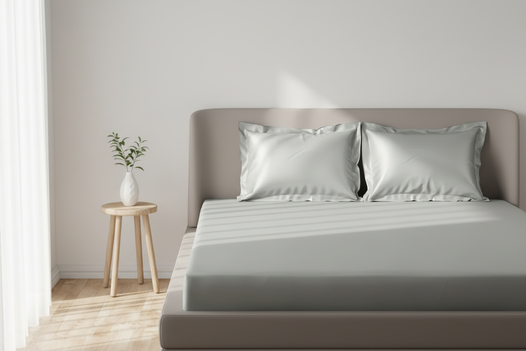 MVB Dreamy UltraSatin Fitted Double Bedsheet - Scandinavian Style