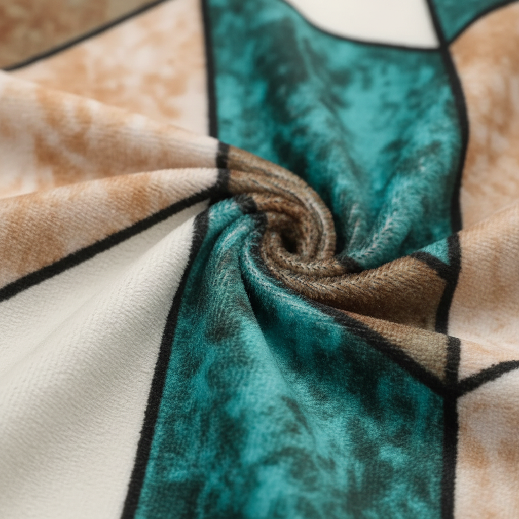 MVB Cube Illusion Velvet Bedsheet - Fabric Texture Generated