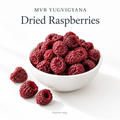 AI-generated illustrative catalogue image of dried red raspberries, not actual merchant stock.