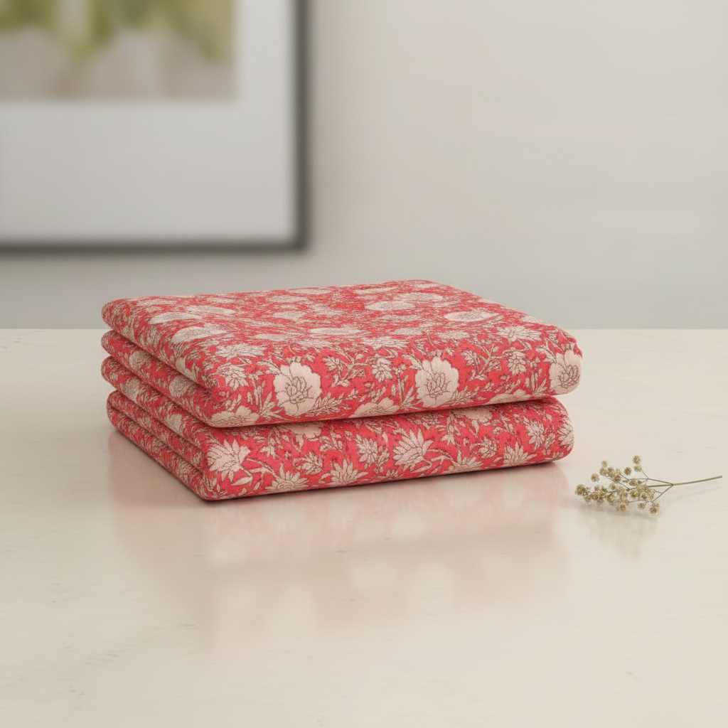 Rose Pink Bedsheet - Folded Product Shot