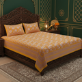 Mustard Yellow Bedsheet Mughal Emerald Room