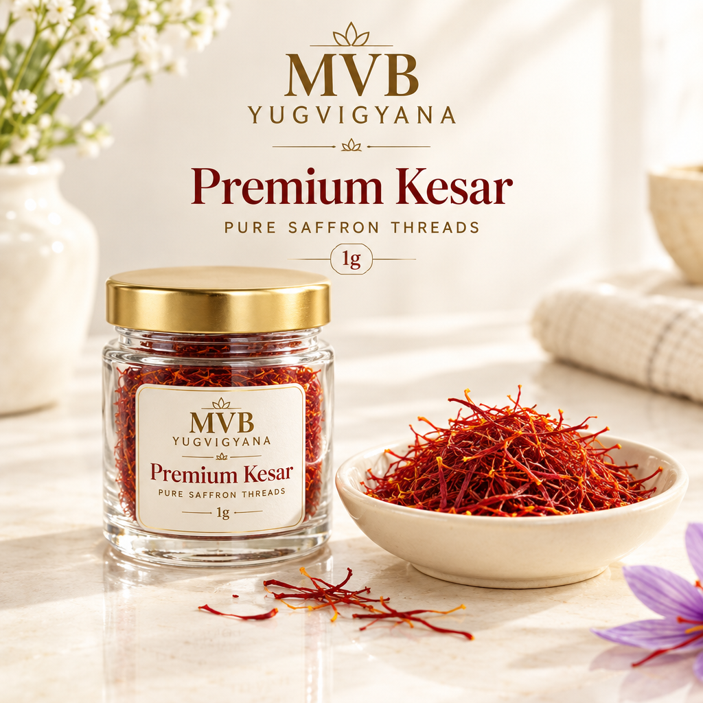 MVB YUGVIGYANA Premium Kesar orange-red saffron threads, 1g