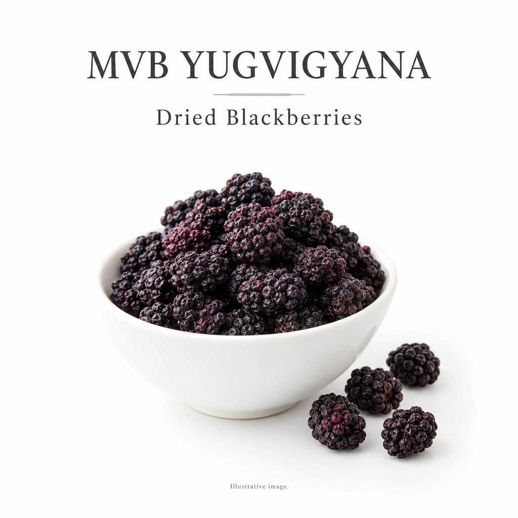AI-generated illustrative catalogue image of dried blackberries, not actual merchant stock.