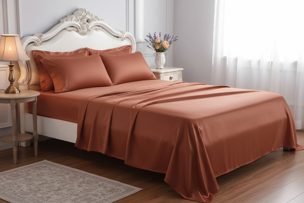 Rust Terracotta Bedsheet - French Provincial Bedroom