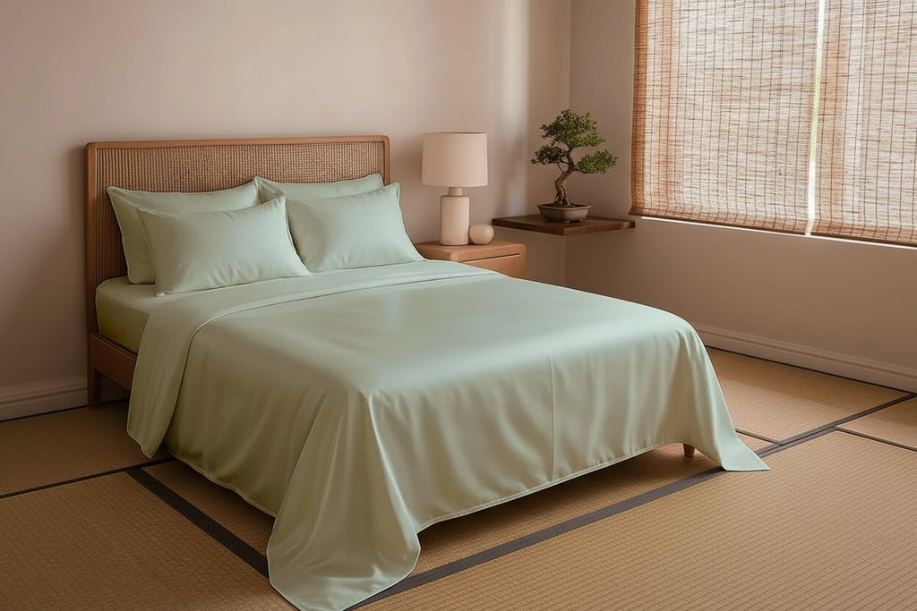Sage Green Dreamy UltraSatin Double Flat Bedsheet Set – Silky Smooth Luxury