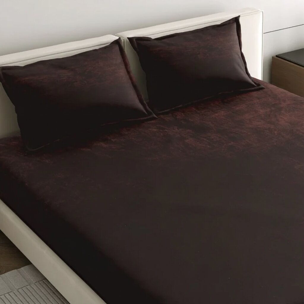 MVB Classic Coffee Brown Super Soft Velvet Double Bedsheet (100x100 Inch) | 150 GSM | With 2 Pillow Covers