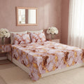 Bronze Metallic Wave Double Bedsheet | 160 TC Poly Cotton | 2 Pillow Covers