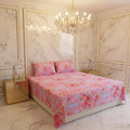 Rose Garden Bliss Double Bedsheet | 160 TC Poly Cotton | 2 Pillow Covers