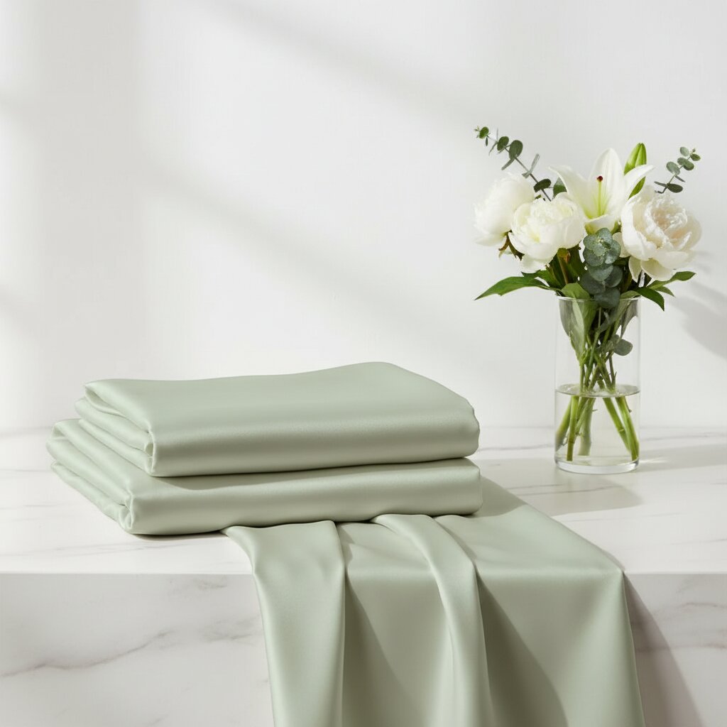 Sage Green Dreamy UltraSatin Double Flat Bedsheet Set – Silky Smooth Luxury