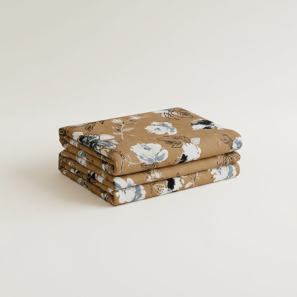 MVB Rustic Flora Premium Super Soft Velvet Comfort Double Bedsheet