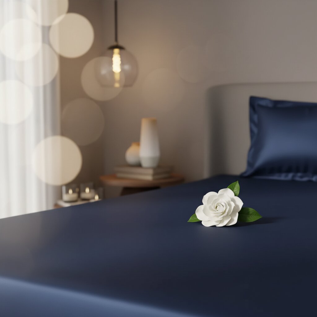 MVB Majestic Ink UltraSatin Fitted Bedsheet Set | Dreamy Blue | Double