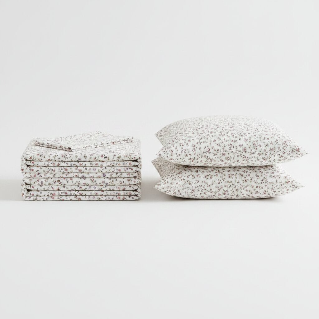 Nocturnal Vernal Petals Double Bedsheet | Premium Floral Cotton Bedsheet with 2 Pillow Covers