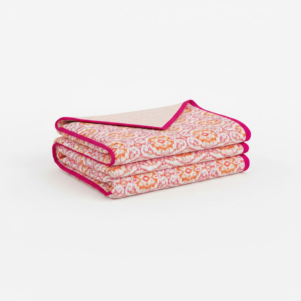 The Illusion Pinkish Double Bed Dohar Blanket