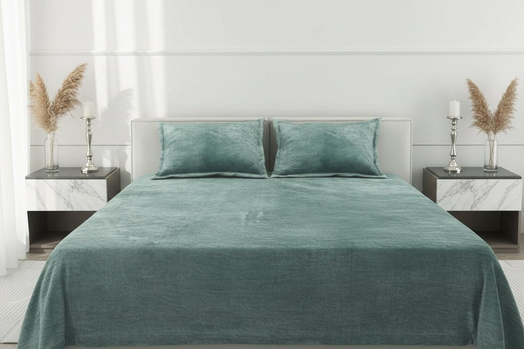 MVB Premium Velvet Comfort Double Bedsheet (100x100 Inch) | 150 GSM | With 2 Pillow Covers