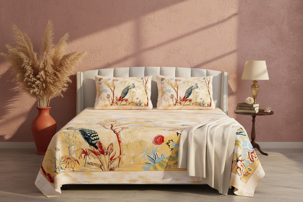 Peacock Chinoiserie Lifestyle - Blush Pink Wall