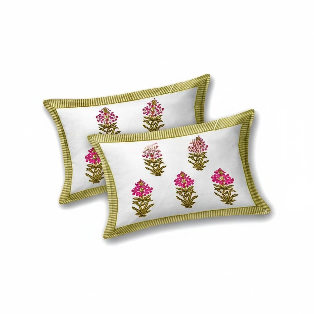 MVB Premium Pink Floral Ogee Print 400 TC Pure Cotton King Size Bedsheet