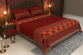 Red Mughal Bedsheet Palace Bedroom