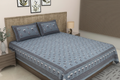 Steel Blue Bedsheet Scandinavian Bedroom